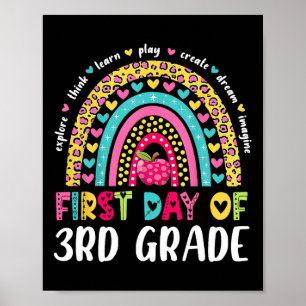 Groovy 3e klas terug naar school eerste dag van de poster