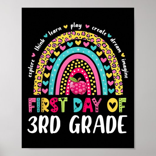 Groovy 3e klas terug naar school eerste dag van de poster (Voorkant)