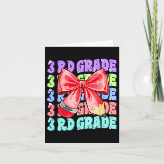 Groovy 3rd Grade Back To School First Day Of Third Kaart (Voorkant)