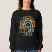 Groovy 3rd Grade Vibes Back To School Rainbow Leop Trui (Voorkant)