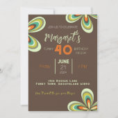 Groovy 40th Verjaardagsfeest 70s Hippie Flower Kaart (Voorkant)