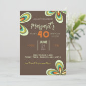 Groovy 40th Verjaardagsfeest 70s Hippie Flower Kaart (Staand voorkant)