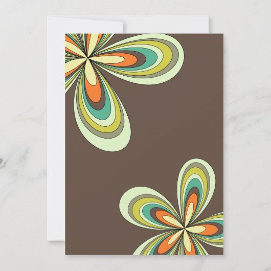 Groovy 40th Verjaardagsfeest 70s Hippie Flower Kaart (Achterkant)