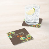 Groovy 40th Verjaardagsfeest 70s Hippie Flower Kartonnen Onderzetters (Insitu)