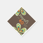 Groovy 40th Verjaardagsfeest 70s Hippie Flower Servet (Hoek)