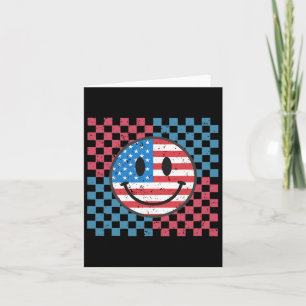 Groovy 4 juli glimlach gezicht usa vlag vrijheid kaart