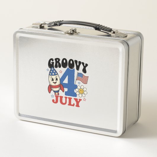 Groovy 4 juli raket patriottisch shirt ontwerp_1 (Voorkant)