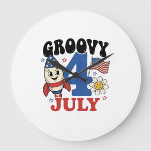 Groovy 4 juli raket patriottisch shirt ontwerp_1 grote klok