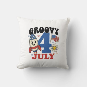 Groovy 4 juli raket patriottisch shirt ontwerp_1 kussen