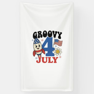 Groovy 4 juli raket patriottisch shirt ontwerp_1 spandoek