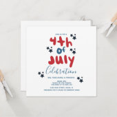 Groovy 4 juli Stars BBQ Flyer Invitation Kaart (Voorkant / Achterkant in situ)