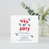 Groovy 4 juli Stars BBQ Flyer Uitnodiging (Staand voorkant)