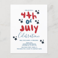 Groovy 4 juli sterren BBQ Flyer uitnodiging 
