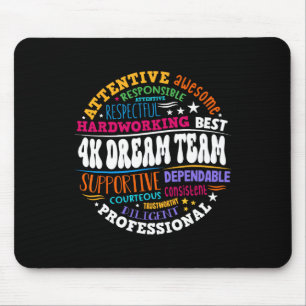 Groovy 4k droomteam leraar kleuterschool kinderen  muismat