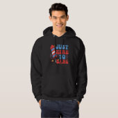 Groovy 4th Of July Just Here to Bang Fireworks Men Hoodie (Voorkant volledig)