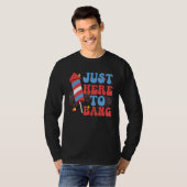 Groovy 4th Of July Just Here to Bang Fireworks Men T-shirt (Voorkant volledig)