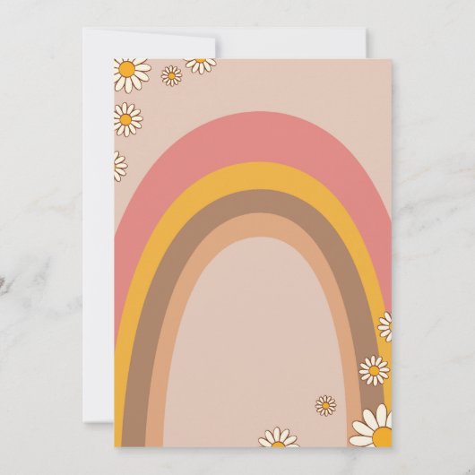 Groovy 5th Birthday Hippie Invitation Kaart (Achterkant)