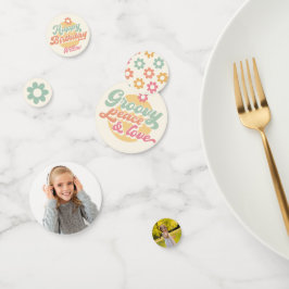 Groovy 60's '70' Flowers Birthday Party, elke leef Confetti