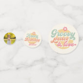 Groovy 60's '70' Flowers Birthday Party, elke leef Confetti (Voorkanten)