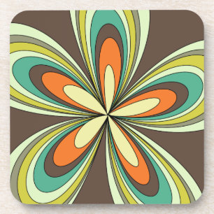 Groovy 60s 70j Hippie Bloem Bruine Retro Madeliefj Drankjes Onderzetter