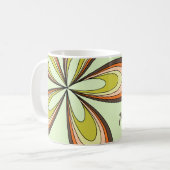 Groovy 60s 70j Hippie Bloem Lime Retro Madeliefje Koffiemok (Voorkant links)