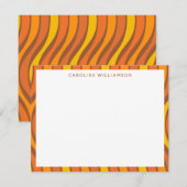 Groovy 60s 70s Abstract Oranje Bruin Persoonlijk Notitiekaartje (Voorkant / Achterkant)