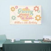 Groovy 60's 70's Bloemen Verjaardagsfeestje Elke L Spandoek (Beurs)
