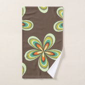 Groovy 60s 70s Hippie Bloem Bruin Retro Daisy Bad Handdoek (Handdoek)