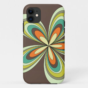 Groovy 60s 70s Hippie Bloem Bruin Retro Daisy iPhone 11 Hoesje