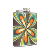 Groovy 60s 70s Hippie Bloem Bruin Retro Daisy Heupfles (Rechts)