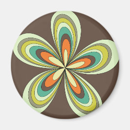 Groovy 60s 70s Hippie Bloem Bruin Retro Daisy Magneet