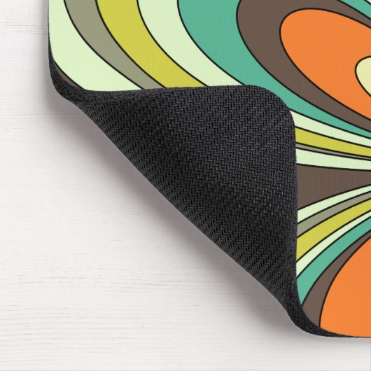 Groovy 60s 70s Hippie Bloem Bruin Retro Daisy Muismat (Hoek)