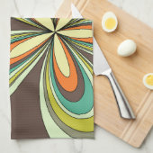 Groovy 60s 70s Hippie Bloem Bruin Retro Daisy Theedoek (Quarter Fold)