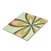 Groovy 60s 70s Hippie Flower Limoen Retro Daisy Tegeltje (Zijkant)