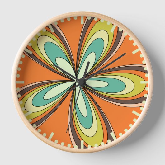 Groovy 60s 70s Hippie Flower Sinaasappel Retro Dai (Voorkant)