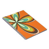 Groovy 60s 70s Hippie Flower Sinaasappel Retro Dai Notitieboek (Rechterzijde)