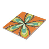 Groovy 60s 70s Hippie Flower Sinaasappel Retro Dai Tegeltje (Zijkant)