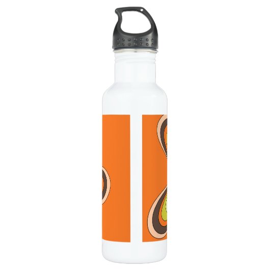 Groovy 60s 70s Hippie Flower Sinaasappel Retro Dai Waterfles (Achterkant)