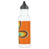 Groovy 60s 70s Hippie Flower Sinaasappel Retro Dai Waterfles (Rechts)