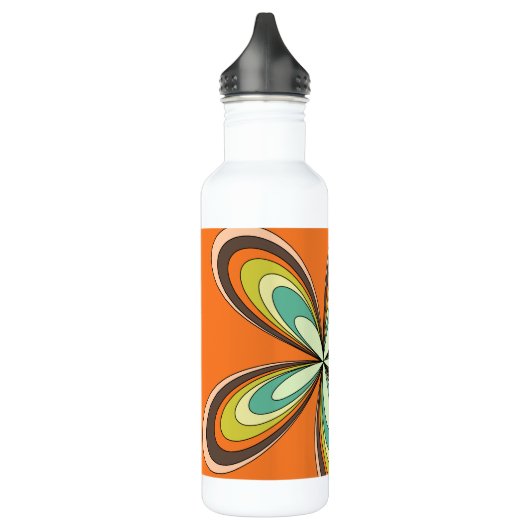 Groovy 60s 70s Hippie Flower Sinaasappel Retro Dai Waterfles (Links)