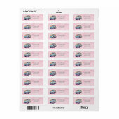 Groovy 60's Bug-auto met margrietjes retouradres Etiket (Full Sheet)