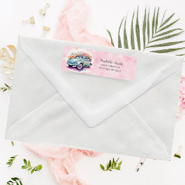 Groovy 60's Bug Car met Daisies Retouradres Etiket