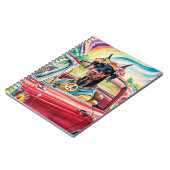 Groovy 60s Dobermann in Red Cabrio Notitieboek (Linkerzijde)