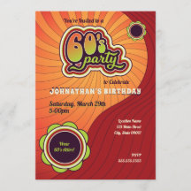 Groovy 60's Feest Uitnodiging