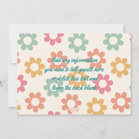 Groovy 60's Flowers 70 Foto van elke dag, elke lee Kaart (Achterkant)