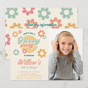 Groovy 60's Flowers 70 Foto van elke dag, elke lee Kaart