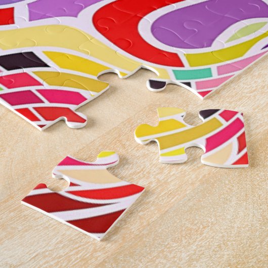 Groovy 60's Line Art | Uitdagend Abstract Legpuzzel (Zijkant)