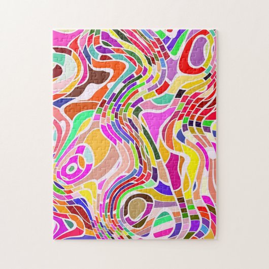 Groovy 60's Line Art | Uitdagend Abstract Legpuzzel (Verticaal)