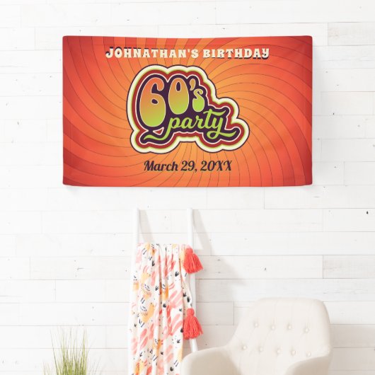 Groovy 60's party banner (Insitu)