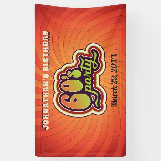 Groovy 60's party banner (Verticaal)